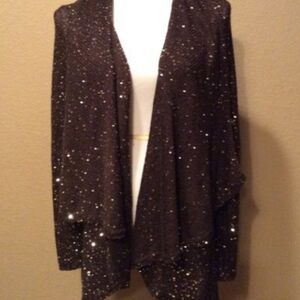Alice+Olivia Elegant Brown With Gold Sequin Women's Sweater